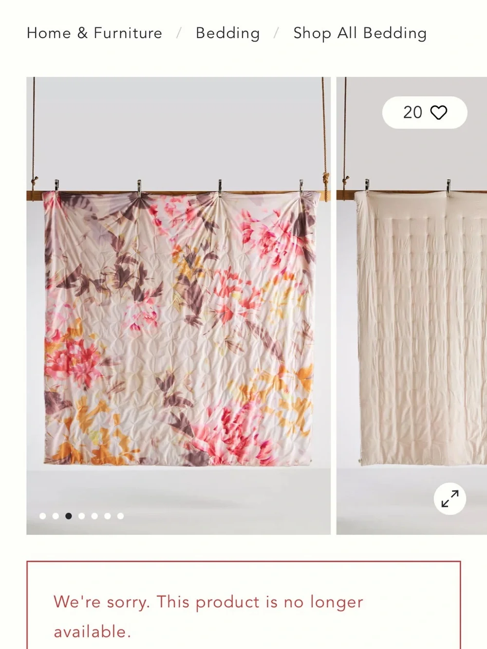 Anthropologie Velvet Shannon comforter and Sham Set - Soft Watercolor Bedding